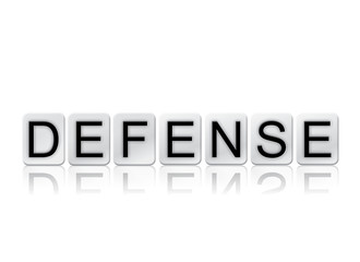 Defense Concept Tiled Word Isolated on White