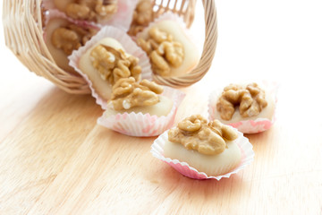Walnuts with almond paste