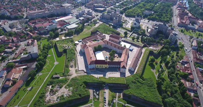Oradea fortress aerial footage