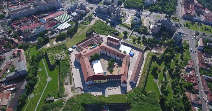 Oradea fortress as seen from a drone