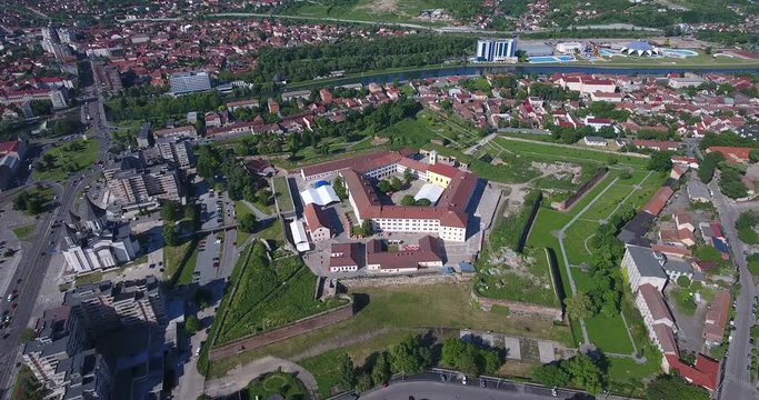 Oradea Nagyvarad citadel aerial filming footage