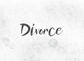 Divorce Concept Painted Ink Word and Theme