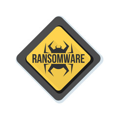 Fototapeta premium Ransomware Hazard sign