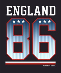 athetic england 86 t shirt graphic