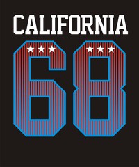 Athletic California 68, T shirt graphic