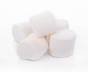 white marshmallows on white background