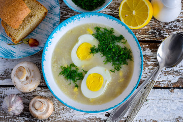 Soup with egg