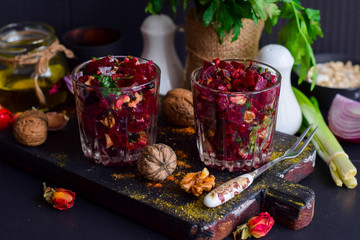 Salad with baked beets