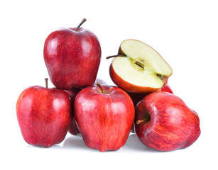 red apple on white background