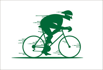 Fototapeta na wymiar Cartoon rapid cyclist logo