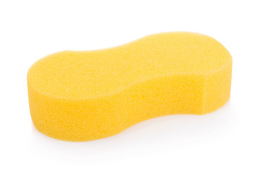Micro sponge for cleaning and washing car isolated on white background