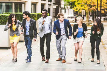 Fototapeta premium Business people challenging each other