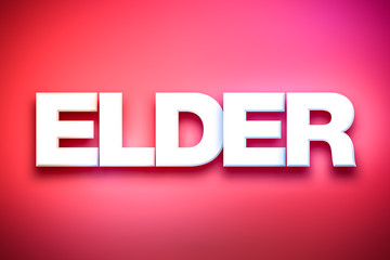 Elder Theme Word Art on Colorful Background