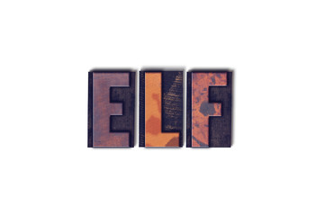 Elf Concept Isolated Letterpress Word