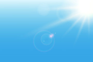 Sunshine blue background. Vector illustration.