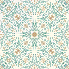 Vector seamless gold pattern with art ornament. Vintage elements for design in Victorian style