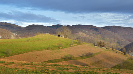 Fototapeta premium Old houses in the Transylvanian villages (landscape)