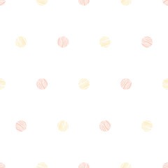 Scratched circles. Seamless pattern. Simple abstract background. Pale colored grungy dots. For wallpaper, web page, surface textures.