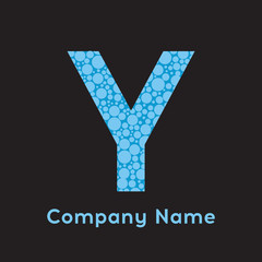 Letter Y Bubbles Vector. Gold Bubble Design Vector Illustration.