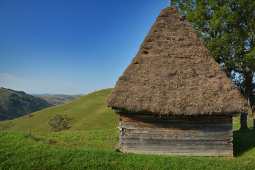 Old houses in the Transylvanian villages (landscape)