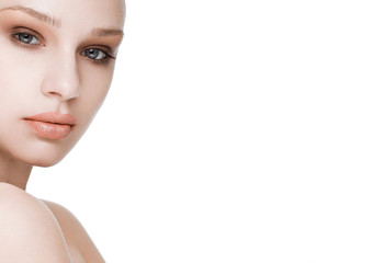 Fototapeta premium Beauty fashion model with natural makeup skin care