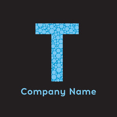 Letter T Bubbles Vector. Gold Bubble Design Vector Illustration.