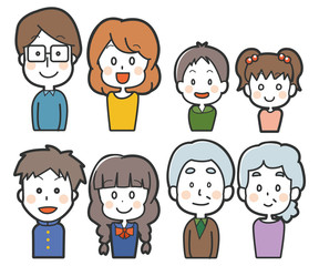 ファミリーのアイコンイラスト