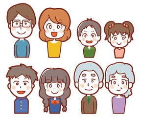 ファミリーのアイコンイラスト