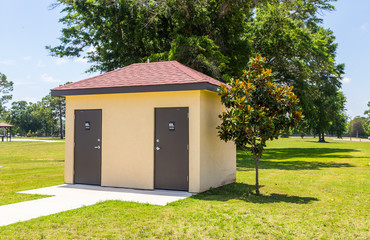 Military Outdoor Latrine or Restroom: Outdoor latrine or restroom on a military base.