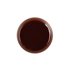Bowl of delicious soy sauce isolated on white