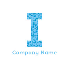 Letter I Bubbles Vector. Gold Bubble Design Vector Illustration.