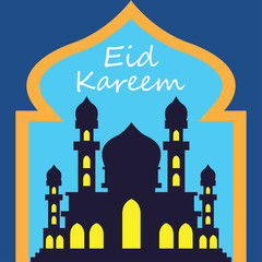 eid kareem / mubarak (full of blessing) greeting design, vector illustration
