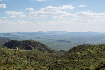 Lush Mountain Landscape with Road in Namibia