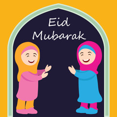 Fototapeta na wymiar eid kareem / mubarak (full of blessing) greeting design, vector illustration