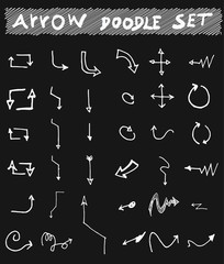 Vector hand drawn arrows set chalkboard eps10