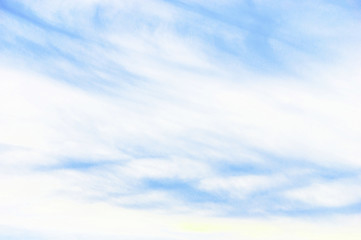 Fototapeta premium Bright summer sky with beautiful clouds. Light blue sky with snow-white clouds.