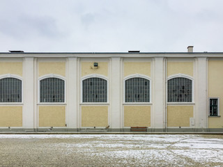 building with arched glass windows