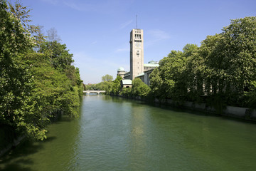 The Deutsches Museum, German Museum on the Isar River in Munich, Bavaria, Germany, Europe