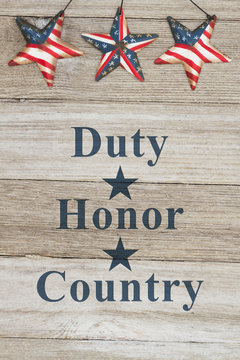Duty Honor and Country message