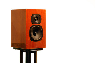 Close up wooden speaker