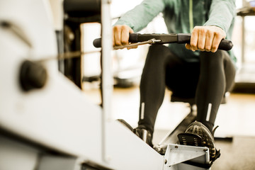 Young man training in the gym