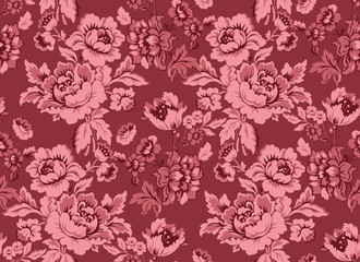 Seamless floral damask pattern