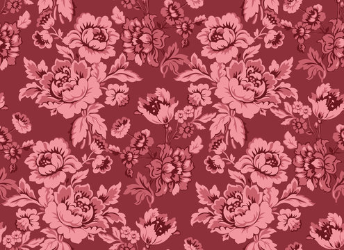 Seamless floral damask pattern