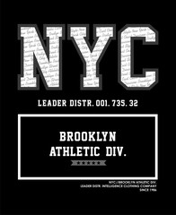 NYC Brooklyn Typography design, t shirt graphic