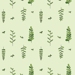 vector pattern with plant twigs