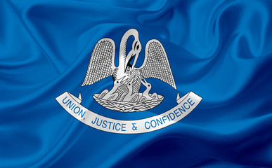 Flag of Louisiana, USA, with waving fabric texture