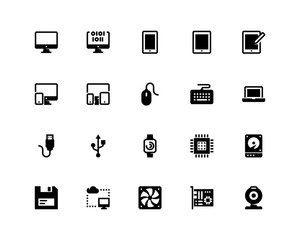 Computer icon set, glyph