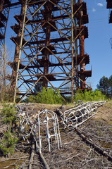 Chernobyl-2.Duga radar. Russian woodpecker. Legacy of ex Soviet cold war times. Chernobyl exclusion zone. Zone of radioactivity
