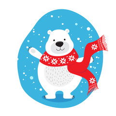 Christmas bear cartoon character