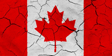 Flag of Canada, with dried soil texture